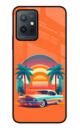 Palm Drive 80s Vivo Y75 5G/Vivo T1 5G Glass Case